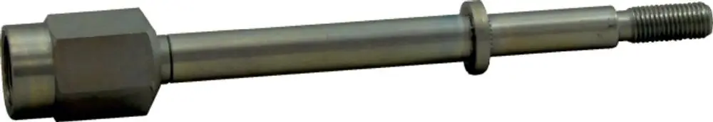 Metallisches Bauteil mit zylindrischer Form und einem sechseckigen Kopf, verwendet für technische Anwendungen, hergestellt von Wolf.
